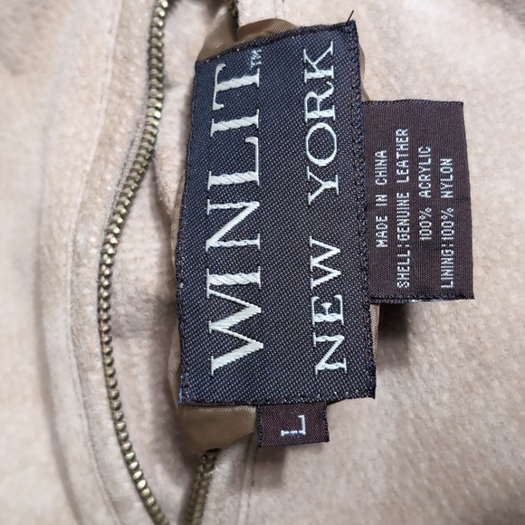 NWT Vintage Deadstock Winlit Leather Reversible Jacket Large In Tan Faux Fur - Picture 8 of 13